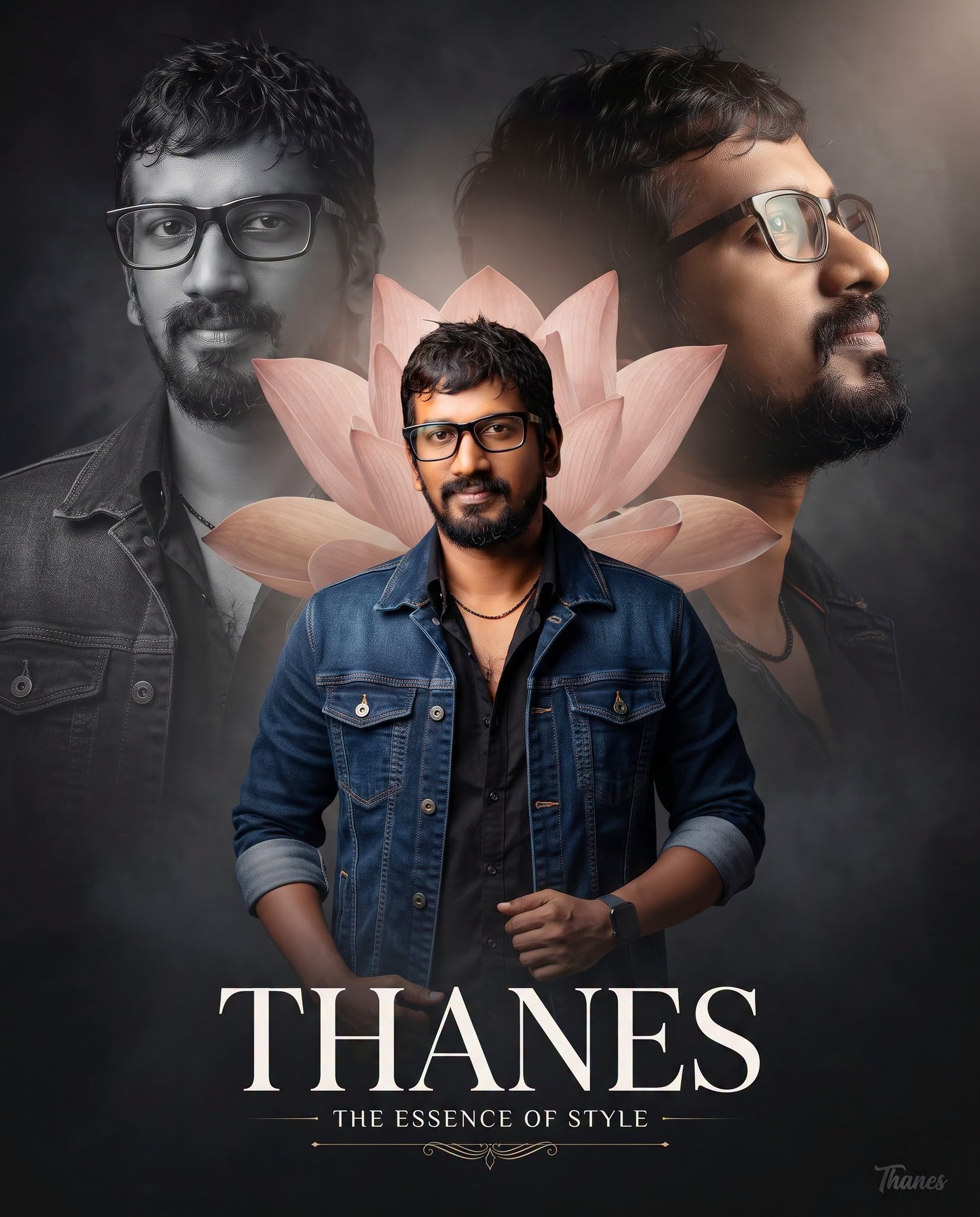 Luxury Lotus Three-Portrait Fashion Poster