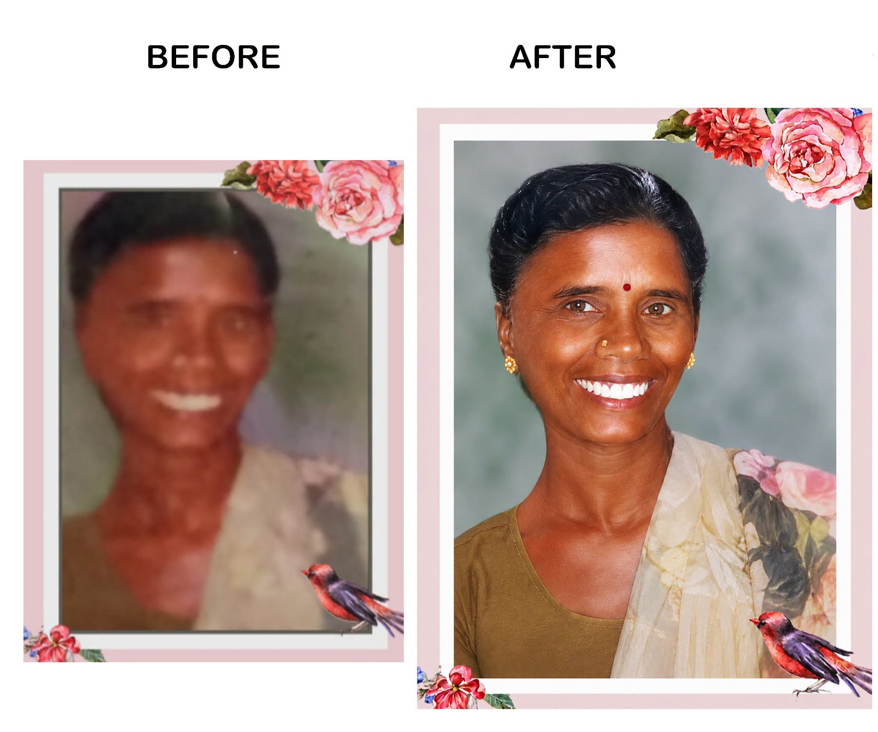 Traditional South Indian Portrait Restoration