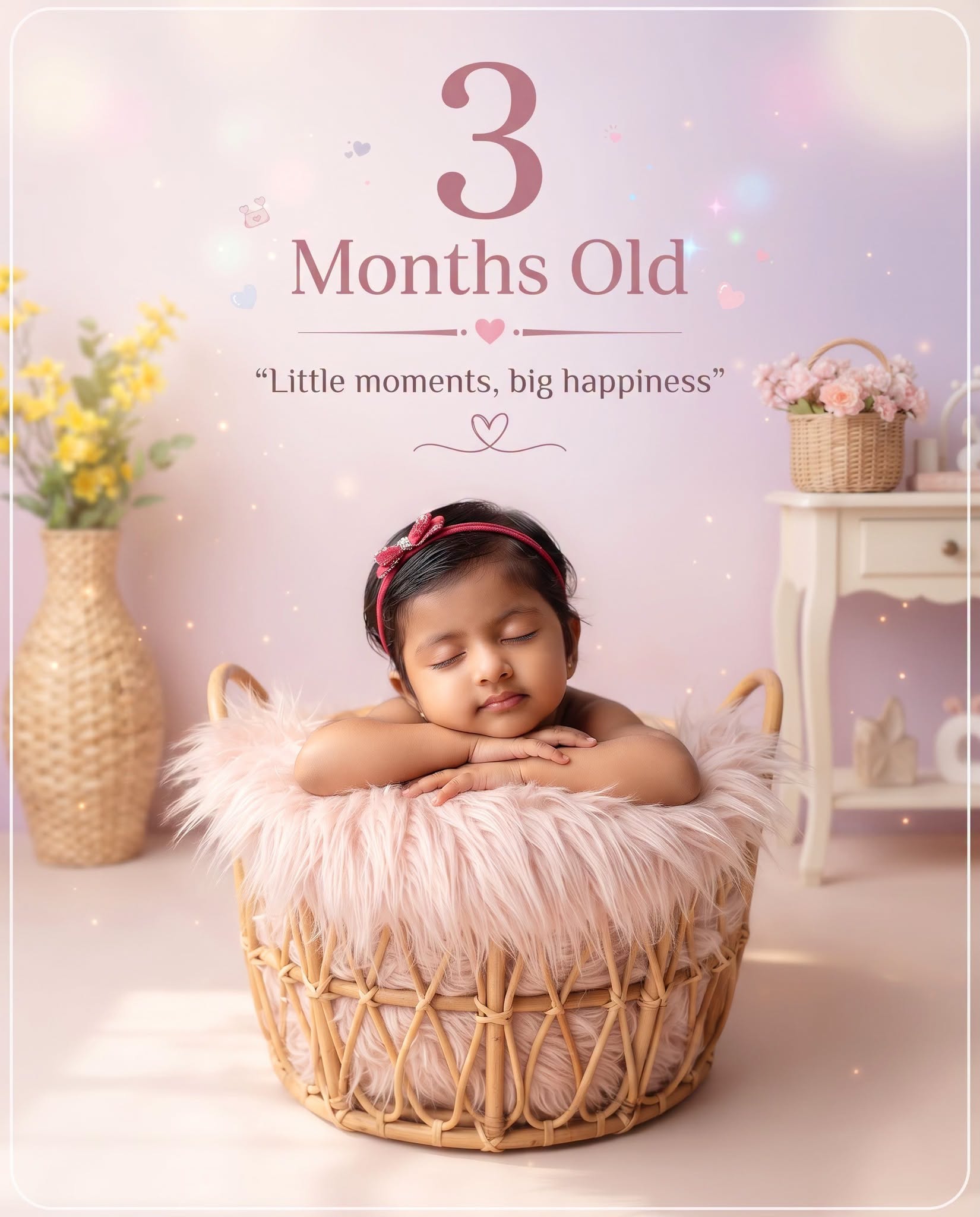 Luxury 3 Months Old Baby Milestone Portrait