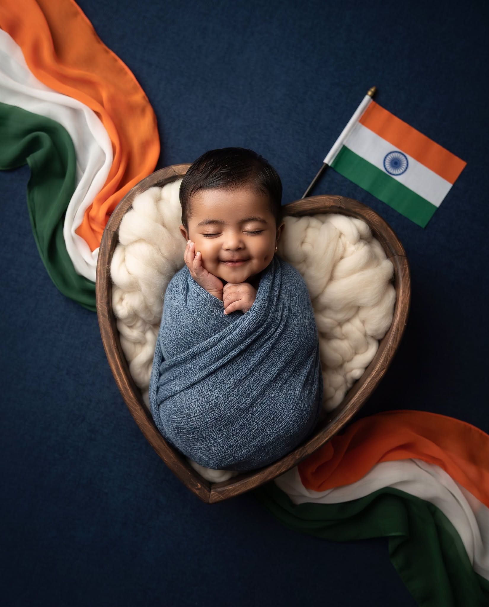 Indian Independence Day Newborn Photoshoot