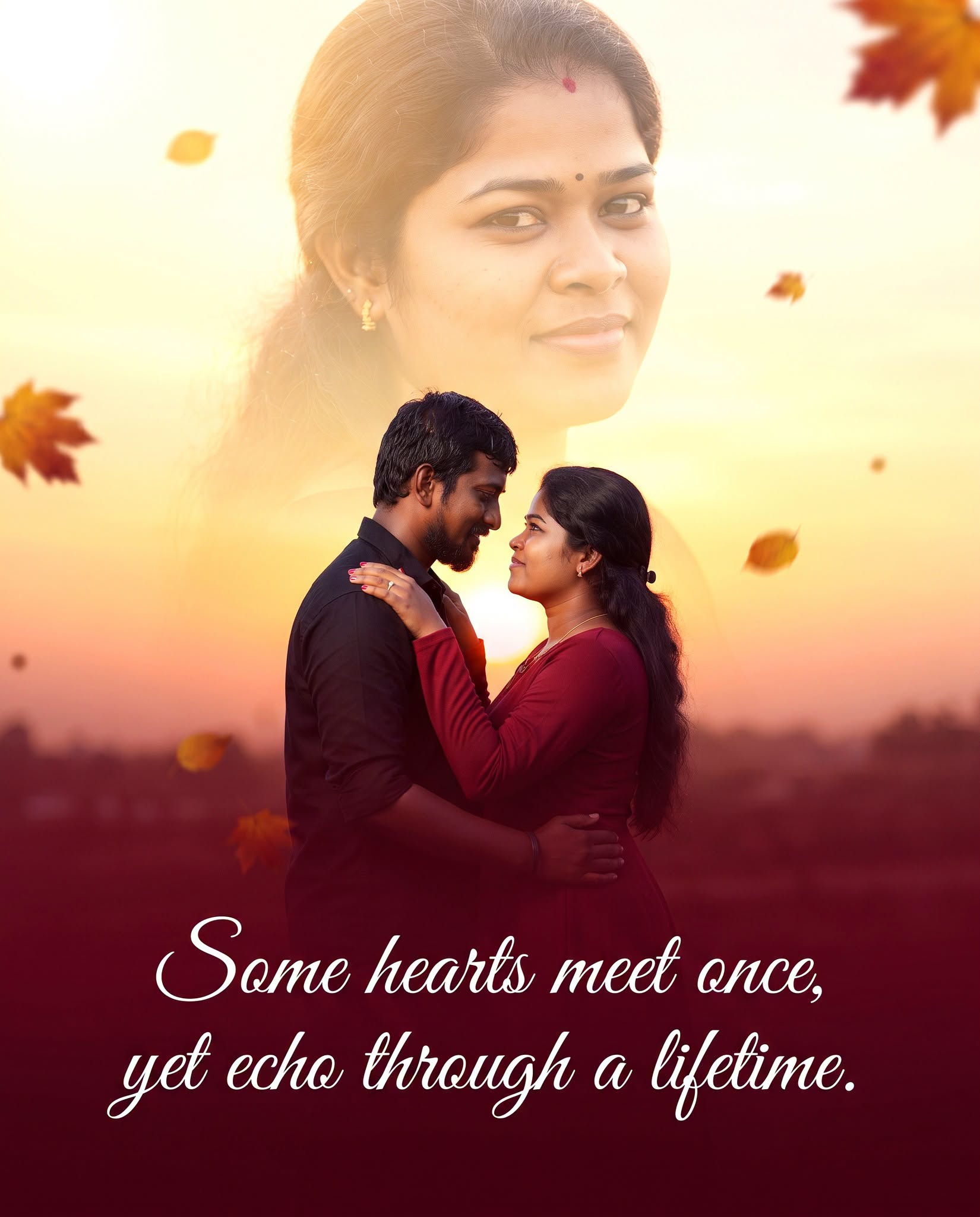 Echoes of a Lifetime — Romantic Double-Exposure Poster