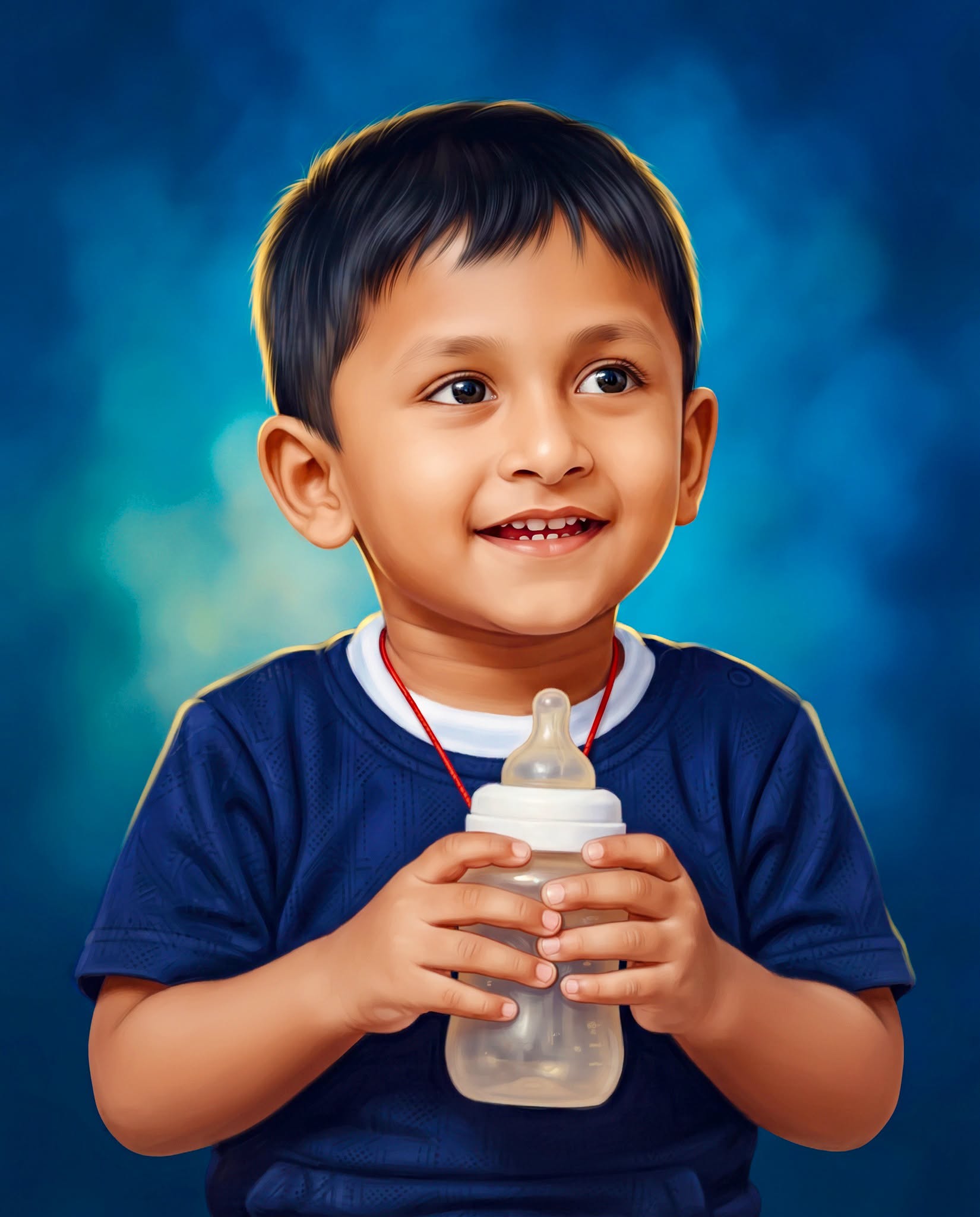 Joyful Toddler — Premium Realistic Digital Painting