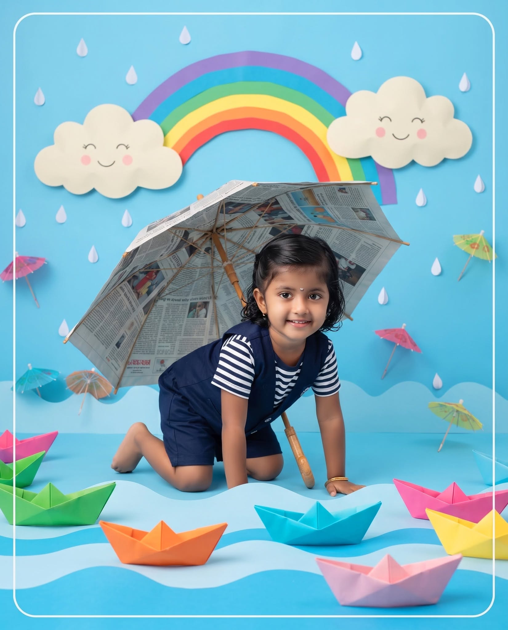Baby Monsoon — Colorful Paper-Art Photoshoot