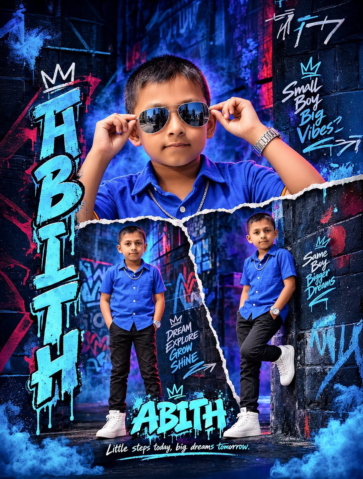 Urban Kids Birthday Graffiti Poster