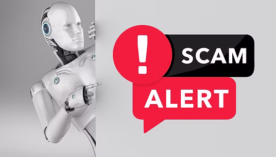 Artificial intelligence concept representing AI-assisted scams