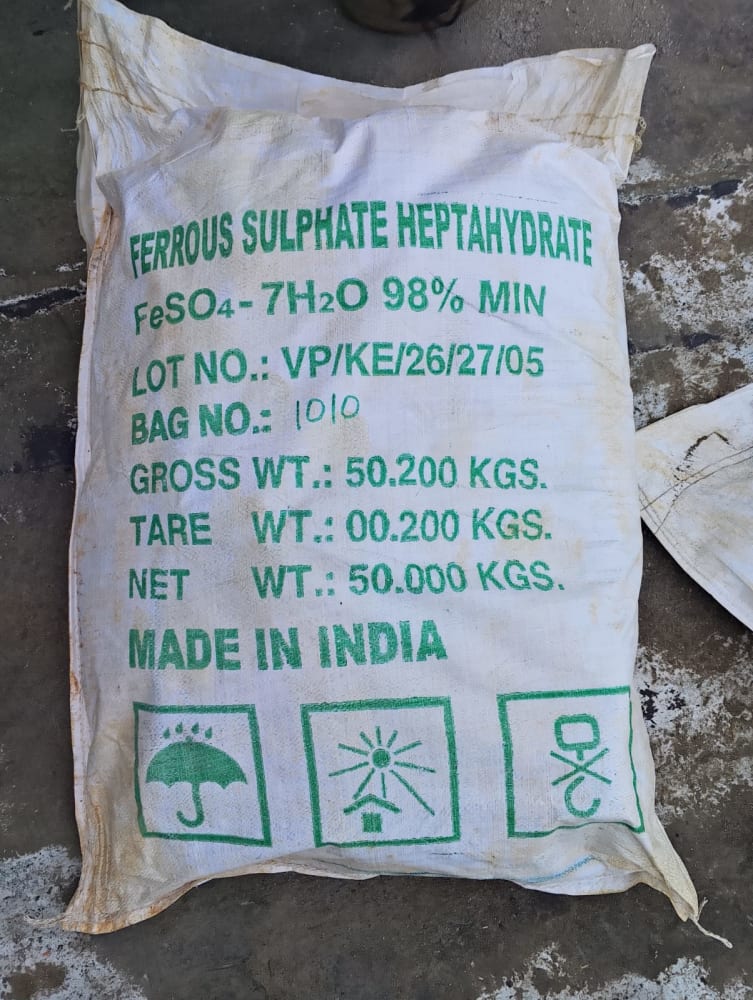 50kg bag of Ferrous Sulphate Heptahydrate 98% Min supplied by KIKI'S Industrial Chemicals Nairobi Kenya