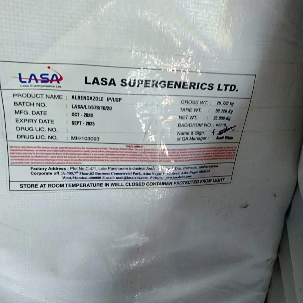 Albendazole Sulfoxide (Technical Grade, Liquid) in commercial industrial packaging
