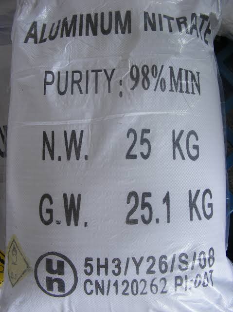 Aluminium Nitrate (Technical Grade, Powder) in commercial industrial packaging