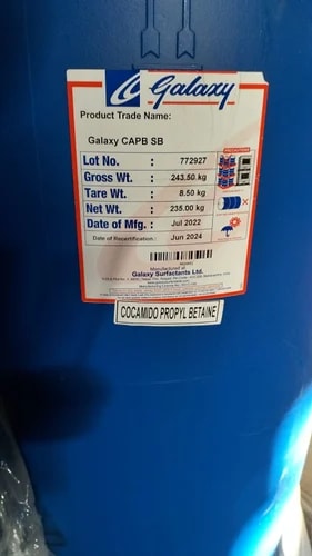 Cocamidopropyl Betaine (Technical Grade, Liquid) in commercial industrial packaging