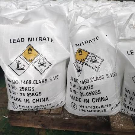 Lead nitrate (Technical Grade, Powder) in commercial industrial packaging