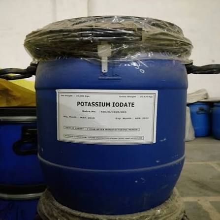 Potassium Iodate FCCIV (Technical Grade, Powder) in commercial industrial packaging