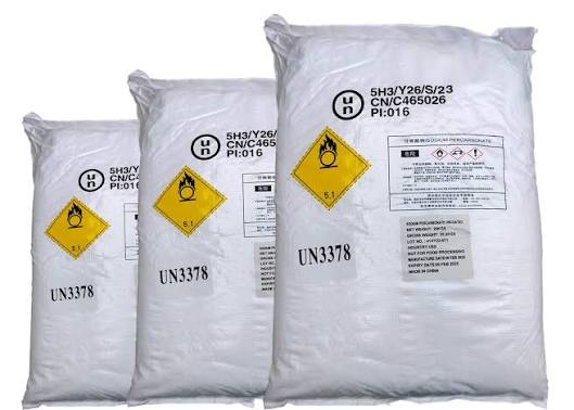Sodium Percarbonate Coated Active Oxygen 13% (Technical Grade, Powder) in commercial industrial packaging