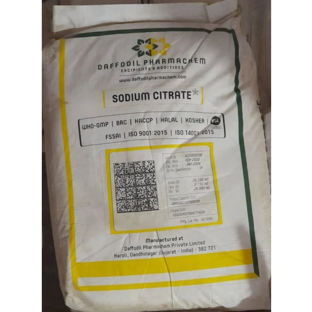Sodium Citrate BP98 commercial packaging