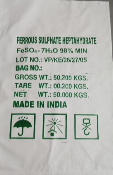 50kg bag of Ferrous Sulphate Heptahydrate 98% Min supplied by KIKI'S Industrial Chemicals Nairobi Kenya