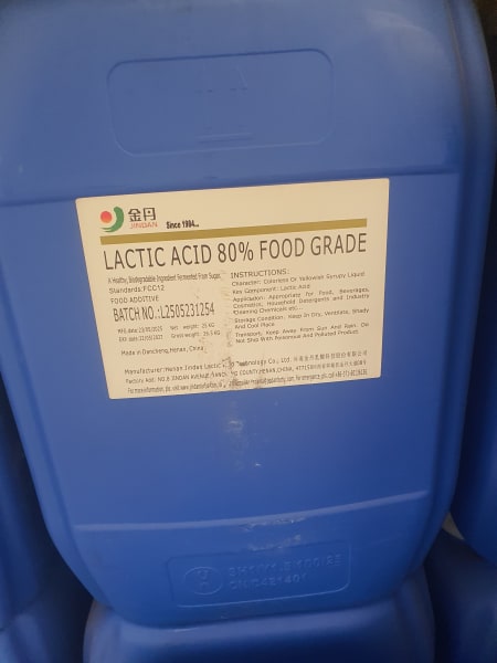 Lactic Acid (99% min, Standard Packaging) in commercial industrial packaging
