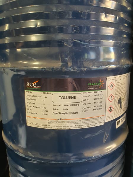 Toluene 99.5% min (Solvent Grade, Standard Packaging) in commercial industrial packaging