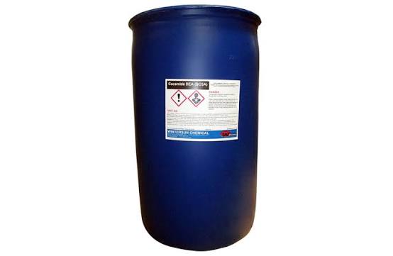Cocodiethanolamine / CDEA 86% (Cosmetic & Industrial Detergent Grade, Viscous Amber Yellow Liquid) in commercial industrial packaging