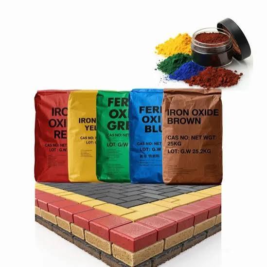 Iron Oxide Pigments Red / Yellow / Black (Synthetic Paint Grade 95-98%, Standard Packaging) in commercial industrial packaging