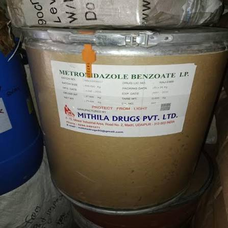Metronidazole (Technical Grade, Powder) in commercial industrial packaging