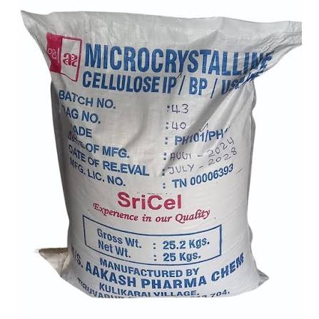 Microcrystalline Cellulose ( MCC PH101 / PH102 ) (BP / USP Excipient, Standard Packaging) in commercial industrial packaging