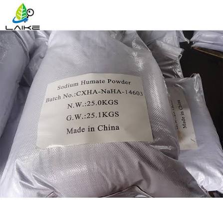 Sodium Humate (Technical Grade, Powder) in commercial industrial packaging