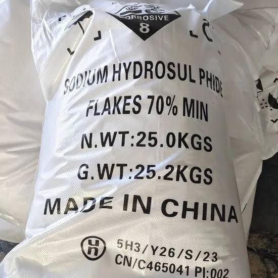Sodium Hydrosulphide (Technical Grade, Powder) in commercial industrial packaging