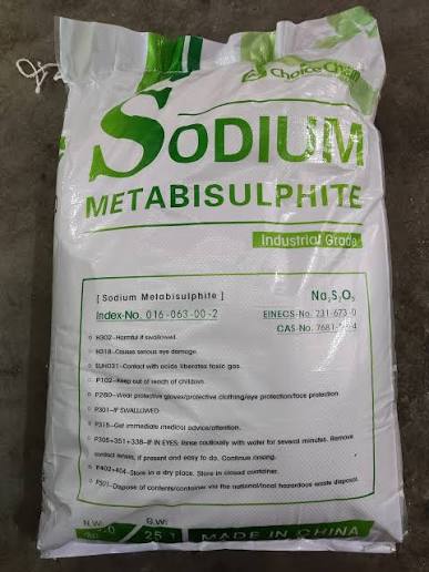 Sodium Metabisulphite (Tech Grade 97% Cyanide Detox, Standard Packaging) in commercial industrial packaging