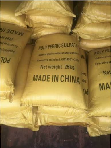 Solid Polymer Ferric Sulphate(SPFS) (Technical Grade, Powder) in commercial industrial packaging