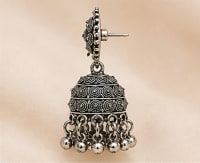Meher Oxidised Silver Jhumka
