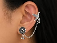 Pihu Oxidised Silver Earcuff