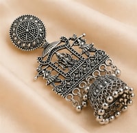 Radhe Krishna Oxidised Jhumka