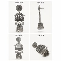 Radhe Krishna Oxidised Jhumka