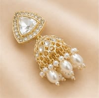 Noor Golden Pearl Jhumka