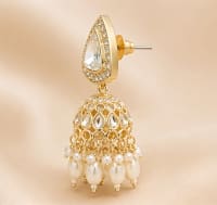 Noor Golden Pearl Jhumka