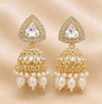 Noor Golden Pearl Jhumka