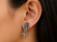 Peacock Oxidised Silver Choker Set