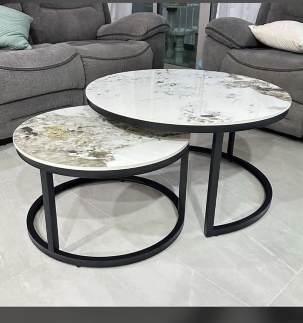 2in1 real marble top center table 