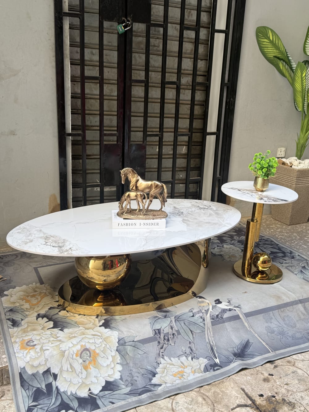 Modern Slate Desktop Metal Coffee Tables Minimalist Designer Home Living Room Furniture Italian Oval Table Luxury Table  view 2