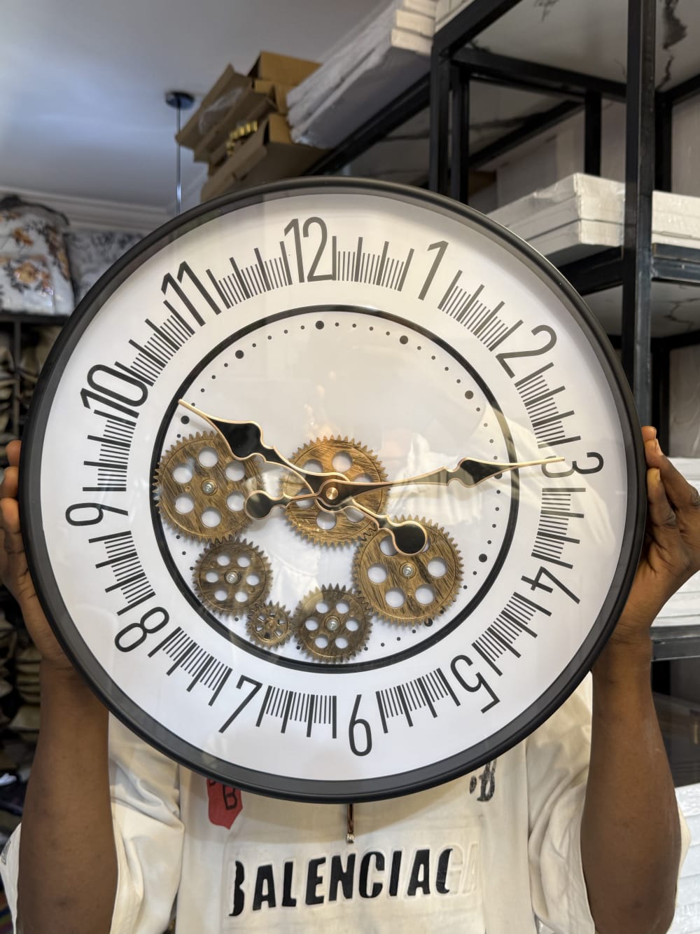 Retro gear wall clock  view 3