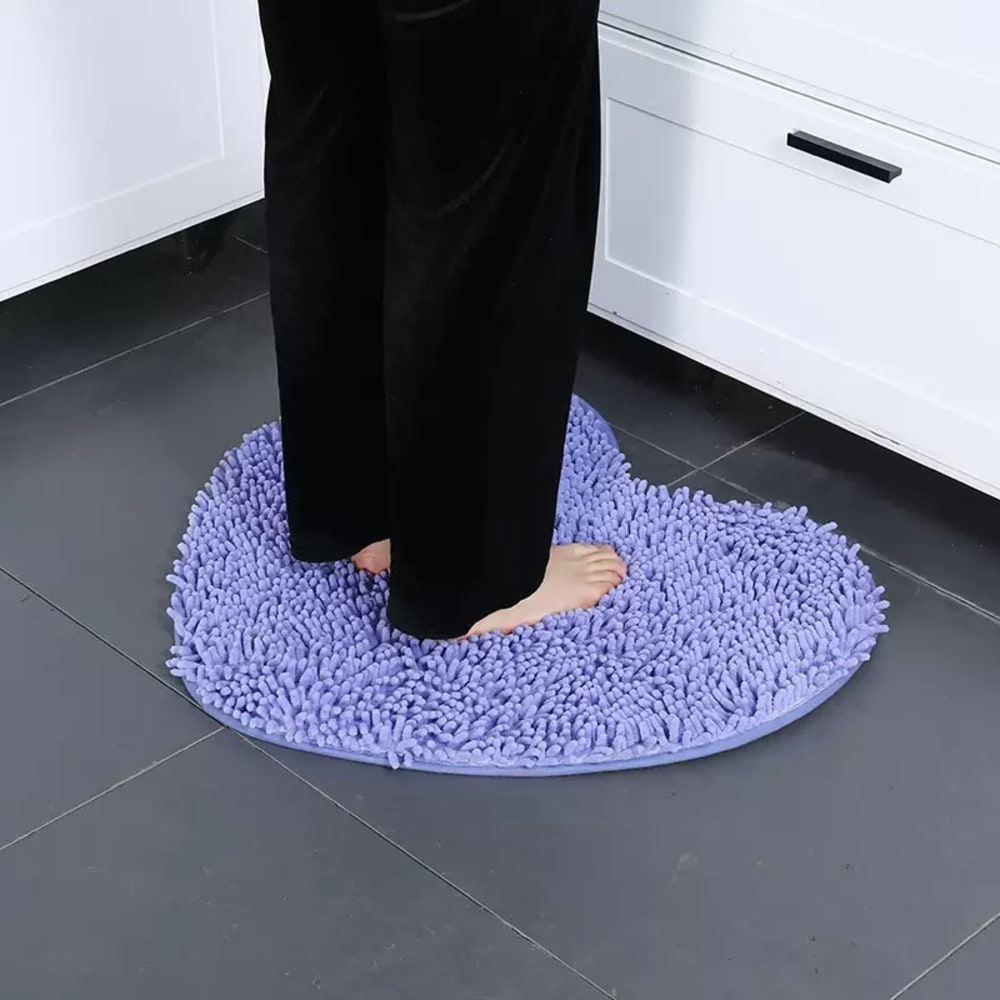 Love shaped shaggy Absorvant door mat view 2