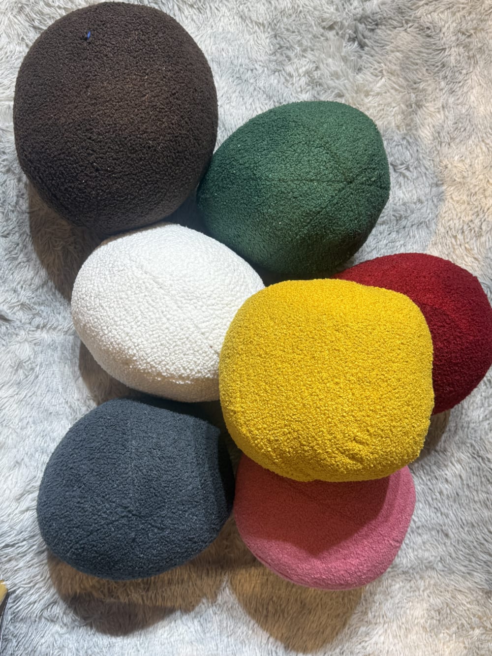 Fluffy ball aesthetic throw pillow  view 2