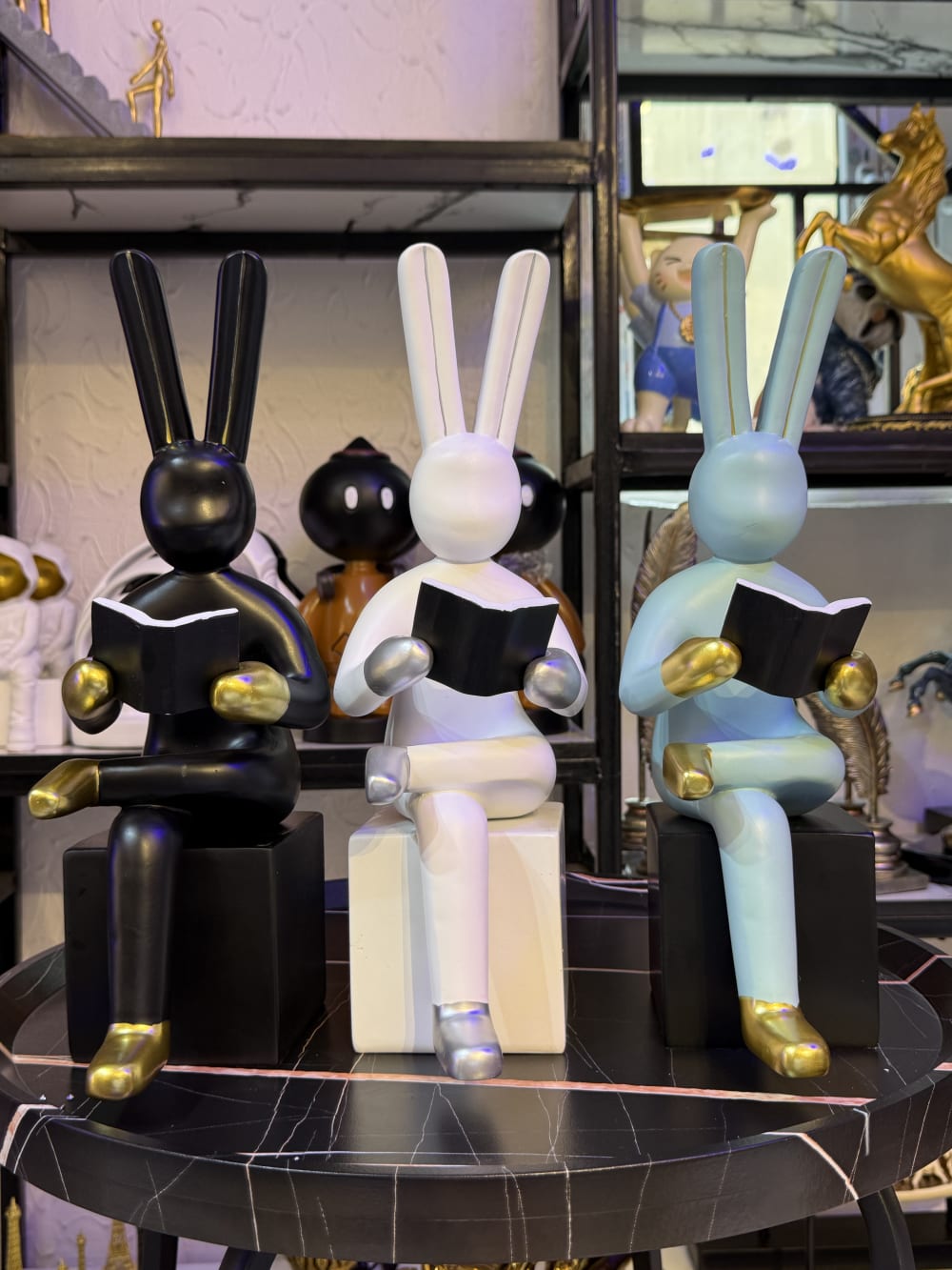 Sitting reading rabbit 