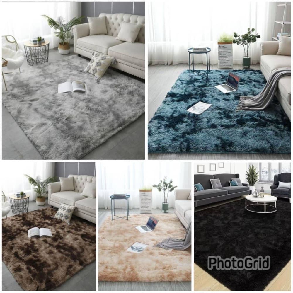 Fluffy fur anti slip center rug  view 2