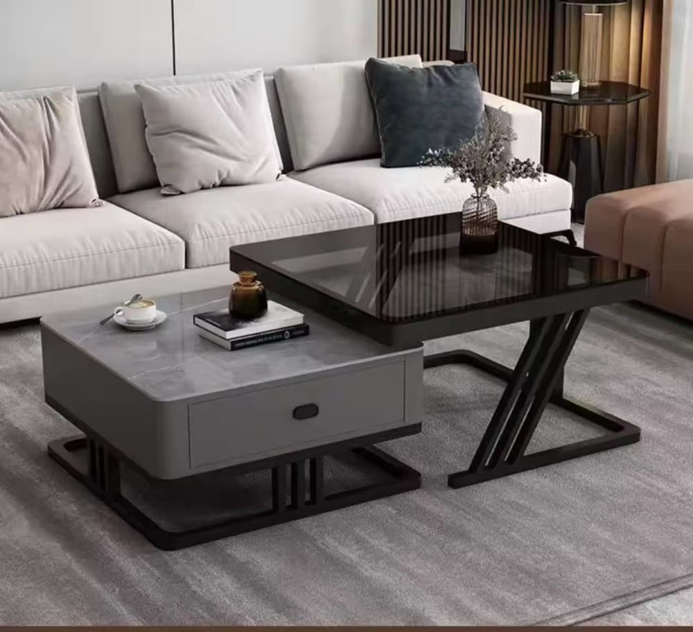 Real Marble Center Table with Drawer (606)  view 2