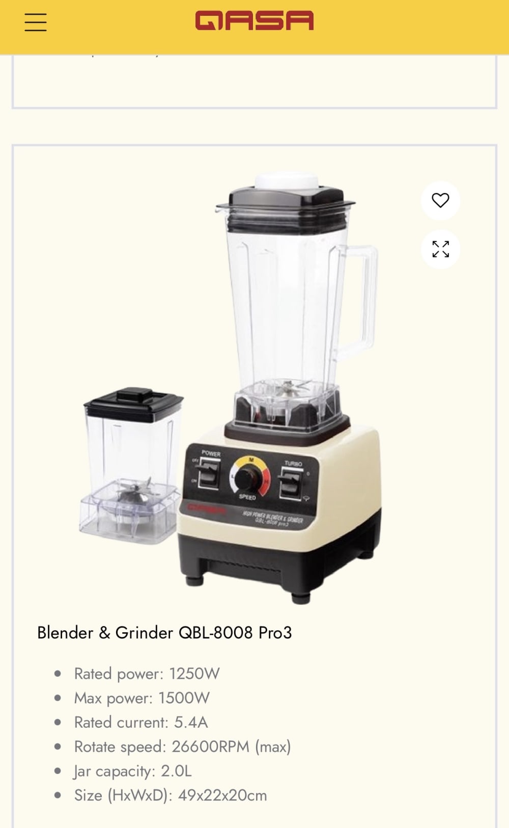 Qasa blender 8008 pro 3