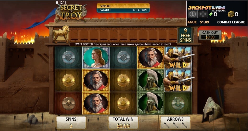 secret of troy slot swift footed free spins feature