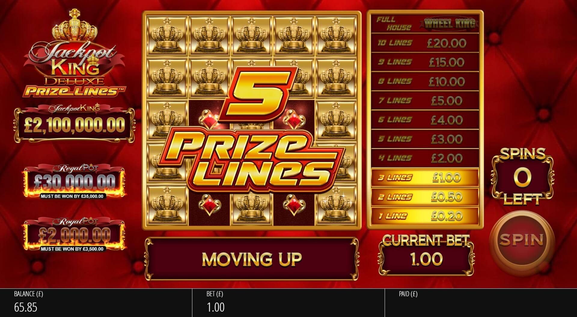 jackpot king slots list