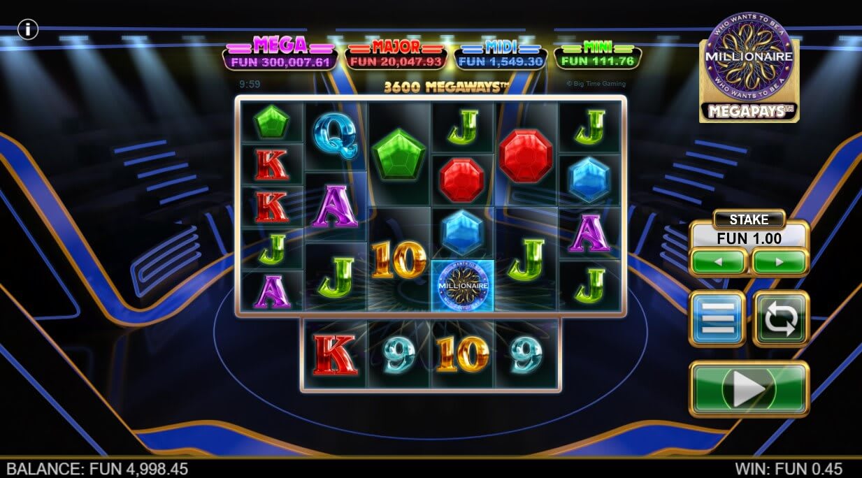 who wants to be a millionaire megapays slot big time gaming