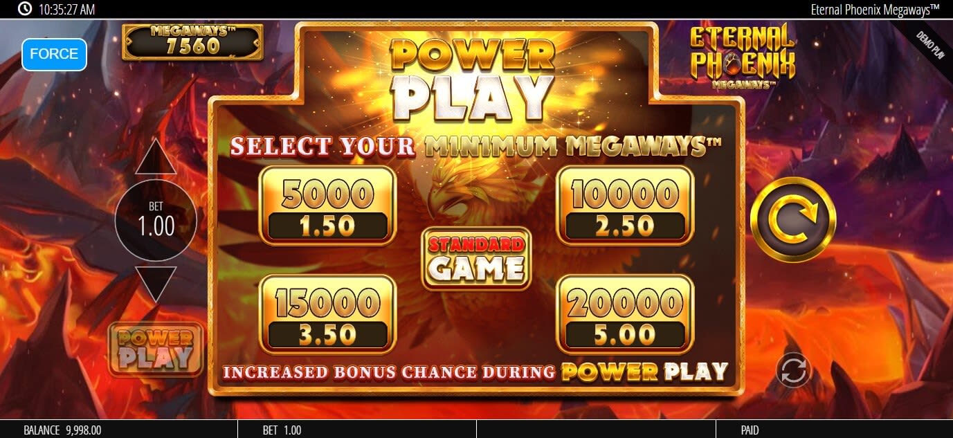 eternal phoenix megaways slot power play feature