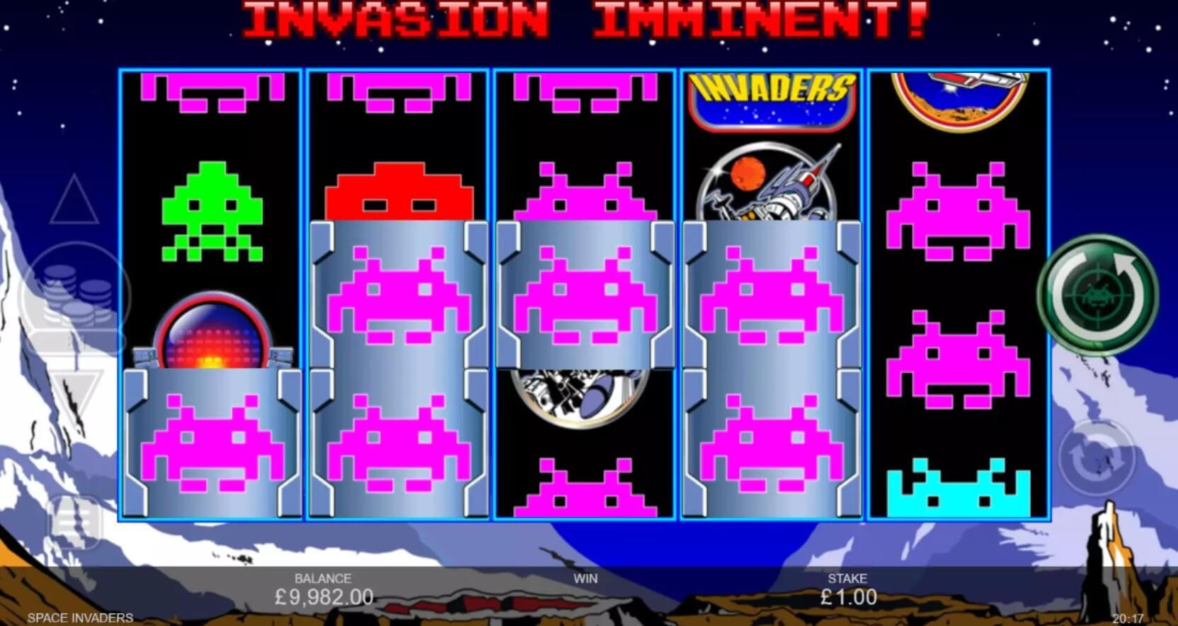 space invaders slot sticky win respins feature